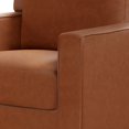 thumbnail image 2 of Benjara Heun 32 Inch Accent Chair, Soft Camel Brown Faux Leather, Square Track Arms, 2 of 5