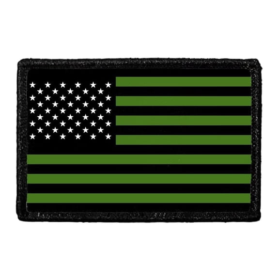 American Flag - Green Stripes - Removable Patch