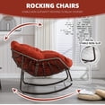thumbnail image 3 of MOONMISS Rattan Rocking Chair, Indoor & Outdoor Comfy Rocker Chair with Thick Cushion, Modern Lounge Chair for Balcony, Porch, Garden, Backyard, Deck, Orange, 3 of 6