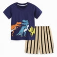 thumbnail image 6 of TOWED22 Newborn Toddler Baby Boy Outfits 2 Pieces Round Neck Short Sleeve Tee Casual Drawstring Shorts Truck Graphic Clothes(Navy,5-6 Y), 6 of 9