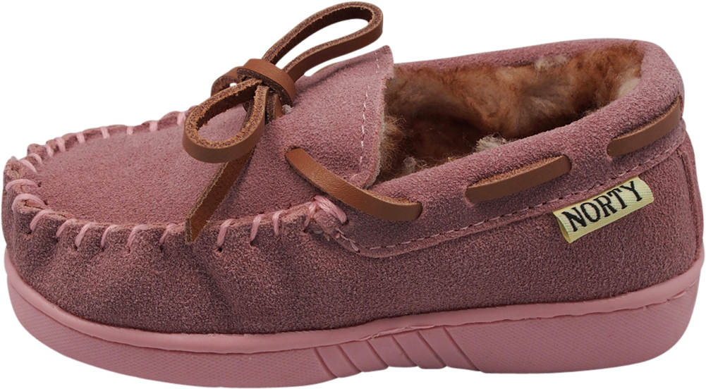 NORTY Toddler Girls Suede Comfort Female Moccasin House Slippers Baby Pink - image 3 of 4