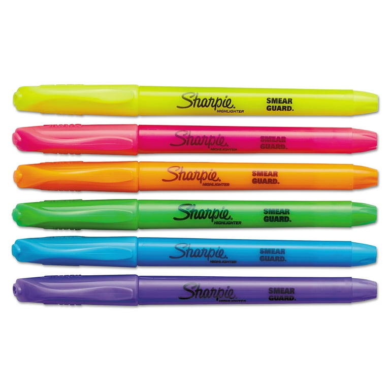 Basics Chisel Tip, Fluorescent Ink Highlighters, Assorted Colors -  Pack of 12