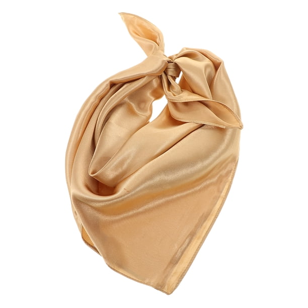 Bufanda envolvente de Color liso para mujer, accesorio de bufanda cuadrada a la moda (dorado)