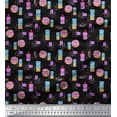 thumbnail image 1 of Soimoi Rayon Crepe Fabric Donuts Food Decor Fabric Printed Yard 46 Inch Wide, 1 of 1