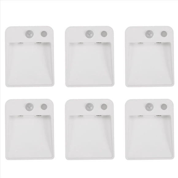 6X Night Motion Sensor Bedside Lamp Home Indoor Lighting 1 LED Wireless Passway Corridor Stair Toilet Emergency Light,6 * LED Motion Sensor Lamp,White