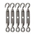 thumbnail image 1 of M4 304 Stainless Steel Hook & Eye Turnbuckle Wire Rope Tension Pack Of 5, 1 of 4