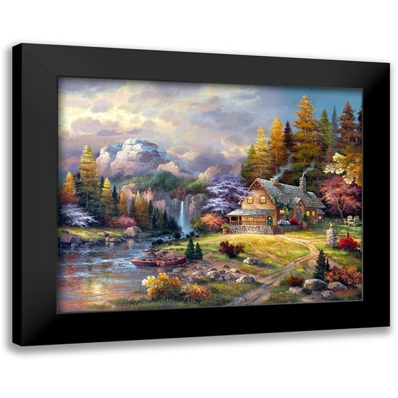 Lee, James 14x12 Black Modern Framed Museum Art Print Titled - Mountain Hideaway