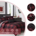 thumbnail image 3 of Amberspace Plaid Design 5-piece Bed in a Bag Comforter Set with Sheets,Red,Twin XL, 3 of 8