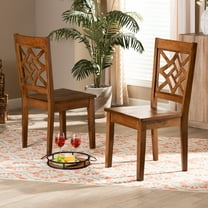 Baxton Studio Nicolette Dining Chair, Set of 2, Walnut Brown