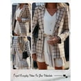thumbnail image 6 of Xuanfei Women Plaid Graphic Long Sleeve Buttons Lapel Suit Jacket Blazer, 6 of 6