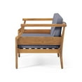 thumbnail image 4 of GDF Studio Bianca Outdoor Mid-Century Modern Acacia Wood Club Chair With Cushion, Set of 2, Teak and Dark Gray, 4 of 11