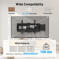 thumbnail image 4 of MountFTV Full Motion Long Arm TV Wall Mount for 42"-90" TVs,with 42.72 inch Long Arm Extension,up to 150 lbs,Corner Articulating TV Mount Bracket,Max 800x400mm,Swivel and Tilt, 4 of 9