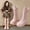 Pink a, variant on Girls' Buckle Strap Mid Calf Boots Solid Color Lace Up Leather for School Campus Wear Weekend Party Outfits 3-15 Years Black 5.5-6 Years