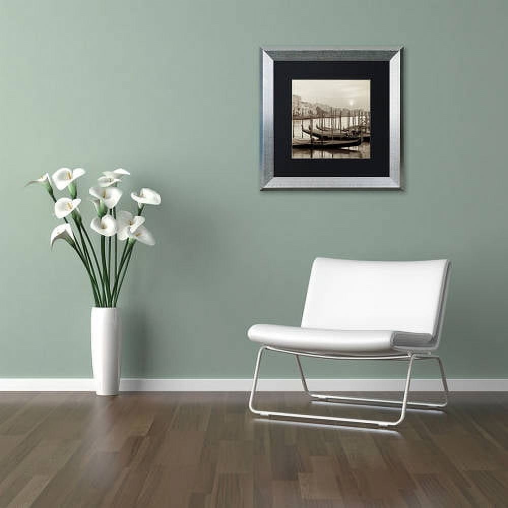 Trademark Fine Art "Venezia 11" Canvas Art by Alan Blaustein, Black Matte, Silver Frame