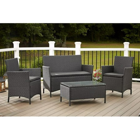 Cosco Outdoor Furniture Jamaica 4 Piece Resin Wicker Patio