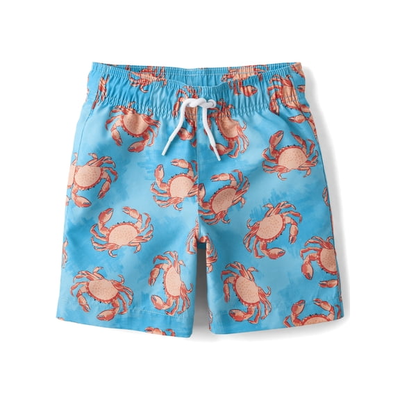 The Children's Place Boys Allover Print Pull On Swim Trunks, Sizes XS-XXL