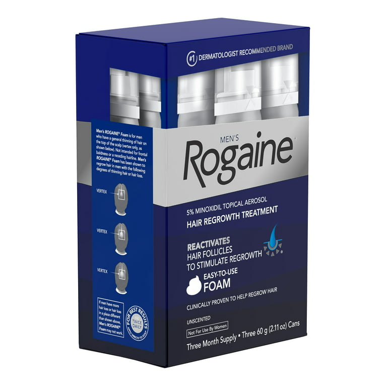 Fugtighed pebermynte Pebish Men's Rogaine 5% Minoxidil Foam for Hair Regrowth, 3-month Supply -  Walmart.com