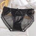thumbnail image 2 of fatyb Panties for Women Lace Cute Seamless Underwear Mesh No Show Stretch Plain Ladies Bikini Briefs, 2 of 3