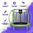 thumbnail image 4 of Machrus Moxie Pumpkin-Shaped Outdoor Trampoline Set with Premium Top-Ring Frame Safety Enclosure, 8 FT - Green Apple, 4 of 6