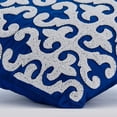 thumbnail image 3 of Pillow Case Zipper, Blue Throw Pillows Cover, Arabic Applique Turkish Throw Pillows Cover, 14x14 inch (35x35 cm) Pillow Covers, Square Silk Pillow Covers, Modern, Damask - Blue Royale, 3 of 5
