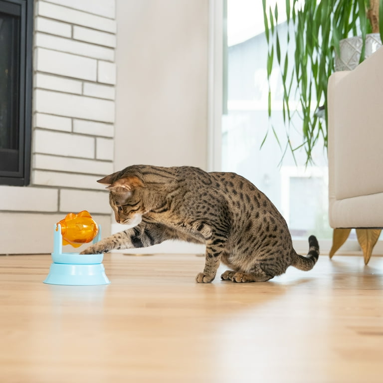 Catstages 2-in-1 Spinning Fish Treat Dispenser Toy, Blue photo 7