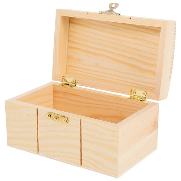 WORGEOUS Wood Jewelry Box Unfinished Wooden Jewelry Case Jewelry Storage Box Trinket Box