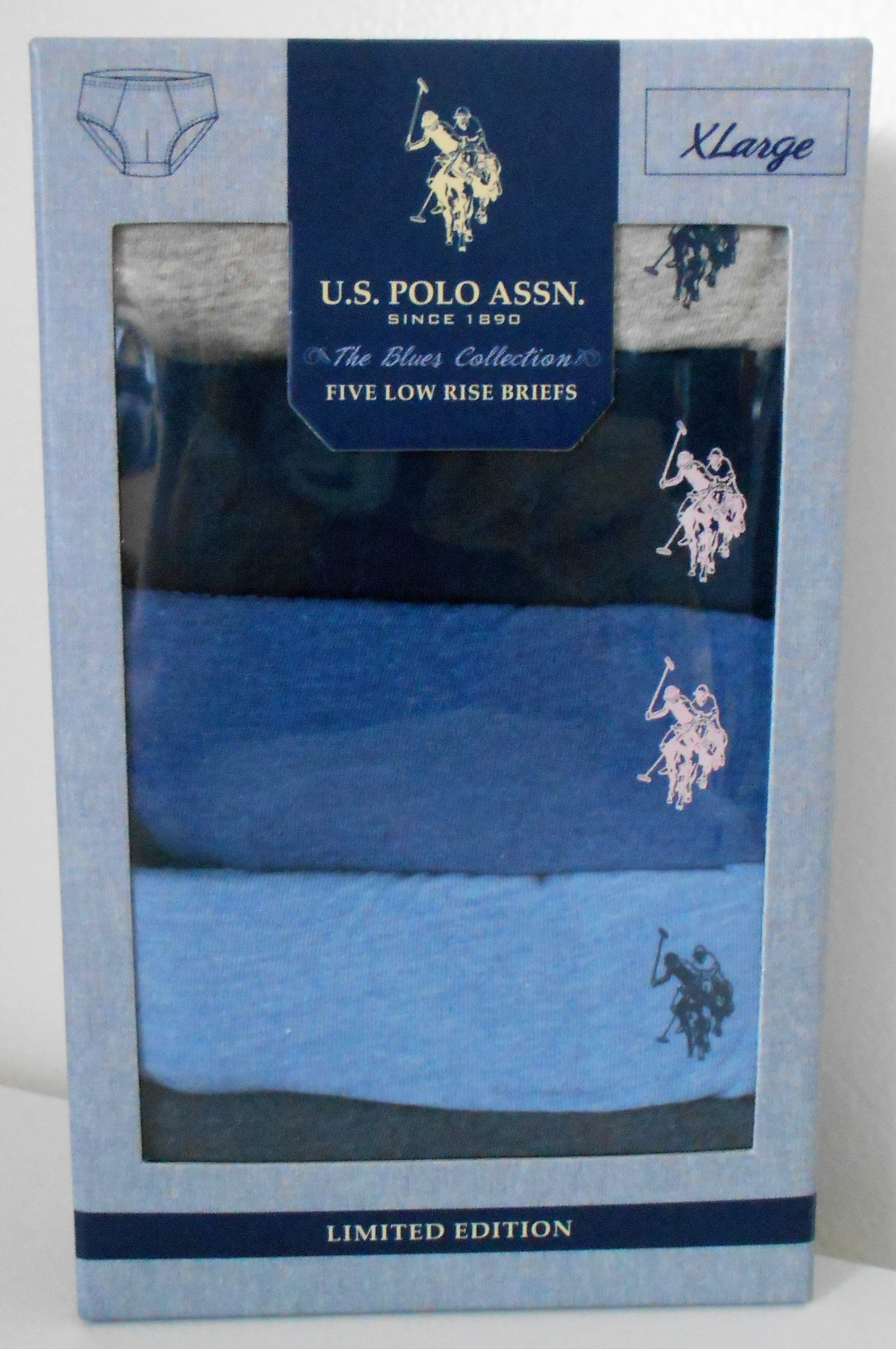 US POLO ASSN MEN'S 5 PACK BRIEF SZ SMALL UNDERWEAR LOW RISE COTTON
