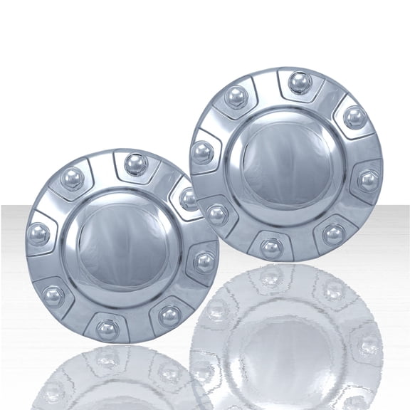 Set of 2 Bolt-On Rear Center Caps for 2019-2025 Ram 3500 Tradesman - Chrome