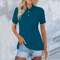 thumbnail image 2 of Women’s Casual Collared Shirt Summer Essential Lightweight Breathable Top Blue M, 2 of 7