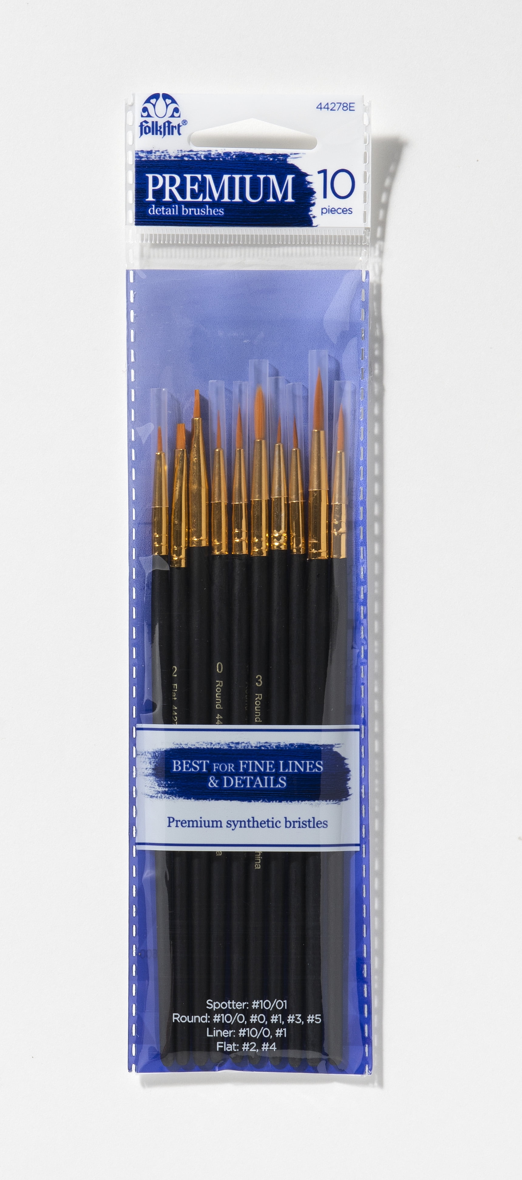 Plaid FolkArt Brush Set Glass & Fabric 10pc