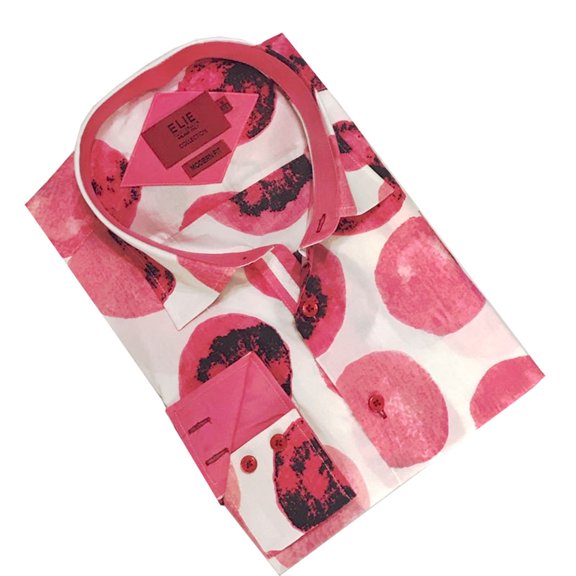 Elie Balleh Red Wild Balls Men's Dress Casual Button Down Shirt