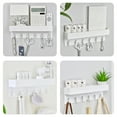 thumbnail image 2 of COMPUKAS White Plastic Wall Hooks and Key Rack Organizer, Wall-Mounted Holder for Keys, Coats, and Accessories, 1 Set, 2 of 8