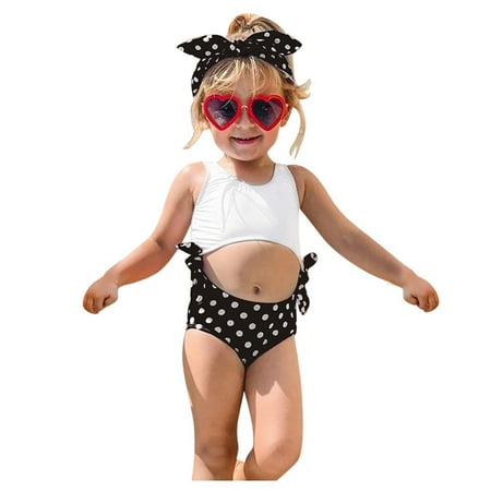 

Girls Swimsuit Print Two Baby Summer Kids Girls Piece Swimwear Swimsuit Dot Bikini Outfits Girls Swimwear Swimming Suits for Kids