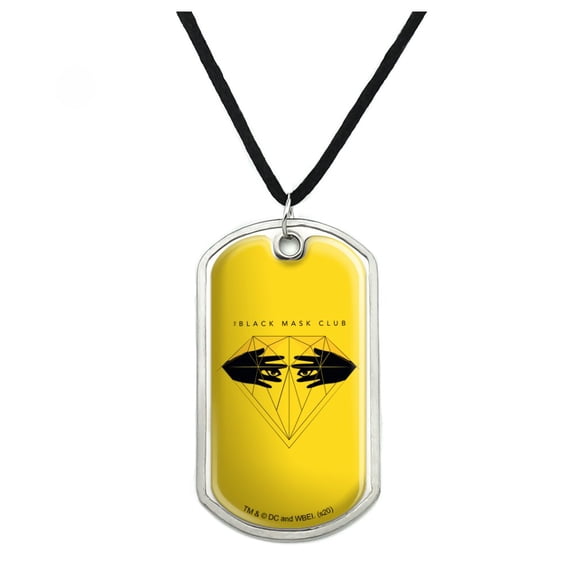 Birds of Prey Black Mask Club Logo Military Dog Tag Pendant Necklace with Cord