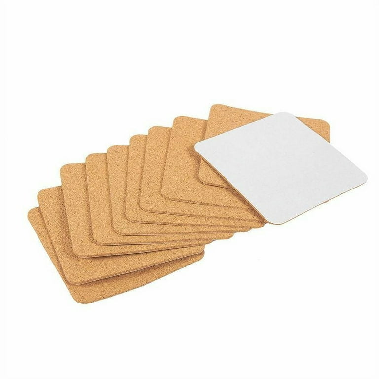 50 Pack Square Self Adhesive Cork Board Backings for DIY Crafts, Projects,  Customizable Cork Tiles, Cork Squares for Coasters, Decor (1.5 mm Thick,  3.7 in Lengt…