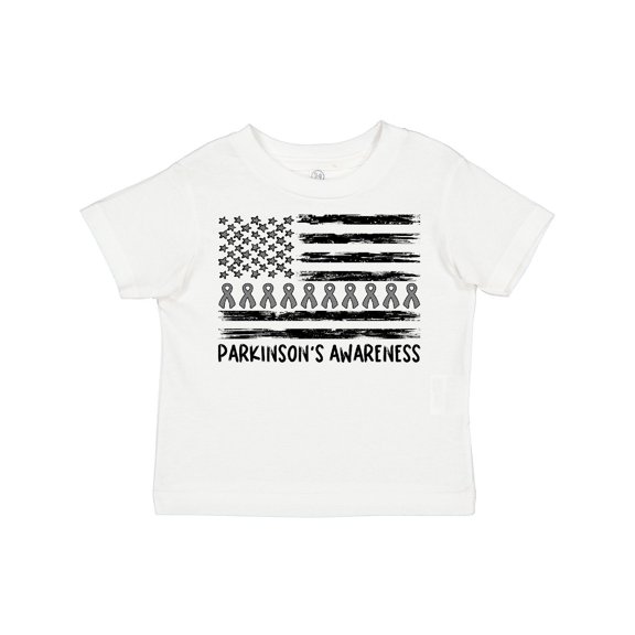 Inktastic Parkinson's Awareness Gray Ribbons and Flag Boys or Girls Toddler T-Shirt