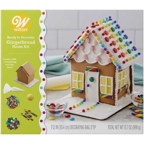 Wilton Ready To Decorate Dressed For The Holidays Gingerbread House Decorating Kit