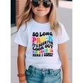 thumbnail image 1 of Girls Cute Round Neck " Pre K Graduation " Graphic Short Sleeve T-shirt Casual Tees Top Summer Youngsters Clothes, 1 of 6