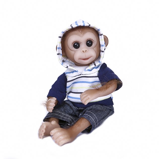 Decideal Realistic Baby Monkey Doll Mini Size 8 Pulgadas Realista Reborn Baby Monkey Hecho a mano Pi Decdeal Muñeca