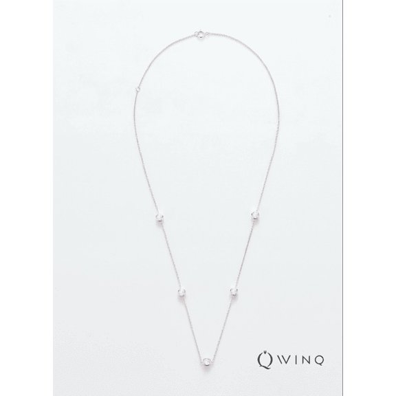 WINQ Multi-Station Bezel Necklace Lab Grown Diamond 14K Gold