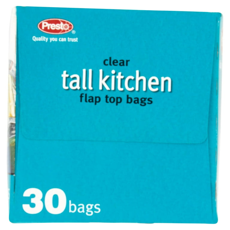 Presto Clear Trash 30 Gallon Flap Top Bags, 20 Count