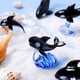 thumbnail image 4 of 2 figuras de ballenas pequeñas sopladas a mano, arte de vidrio, animales marinos, palillos, regalo, decoración para pecera., 4 of 5