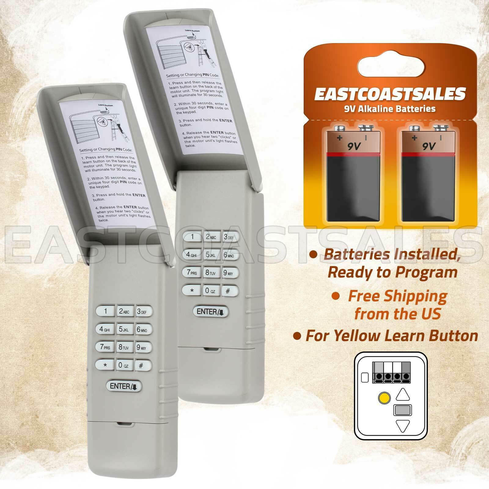 2 For Liftmaster 877lm Wireless Garage Door Keyless Entry Keypad Yellow Learn Walmart Com 2 For Liftmaster 877lm Wireless Garage Door Keyless Entry Keypad Yellow Learn Walmart Com