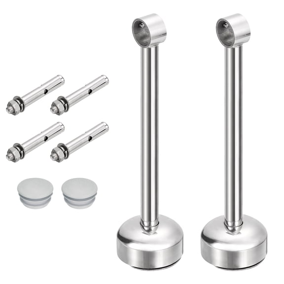 Uxcell 2 Set Ceiling Mount Curtain Rod Bracket, 25mm/0.98" Pipe Length 250mm/9.84"