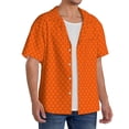 thumbnail image 4 of Easygdp Orange Scales Men's Casual Short-sleeved Shirt with Pocket and Button Suitable for Beach Vacation Leisure - 3X-Large, 4 of 7