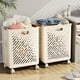 thumbnail image 5 of Cesta de ropa plegable con ruedas | Cesto portátil multifuncional para guardar ropa y juguetes | Diseño plegable para baño y apartamento | Plástico beige, 5 of 6