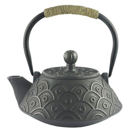 Hwagui - Best Cast Iron Teapot With Stainless Tea Infuser For Loose Leaf Tea Or Teabag, Black Tea Kettle 800ml/27oz black cast iron teapot,