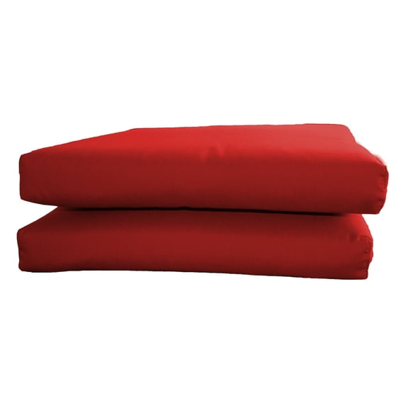 Sunbrella Designer Universal Seat Cushions-Knife Edge 2Pk. Canvas Jockey Red