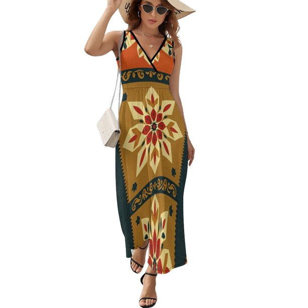 Bohemian Pattern Vestido Sin Mangas , Vestidos De Lujo Para Ocasiones Oficiales