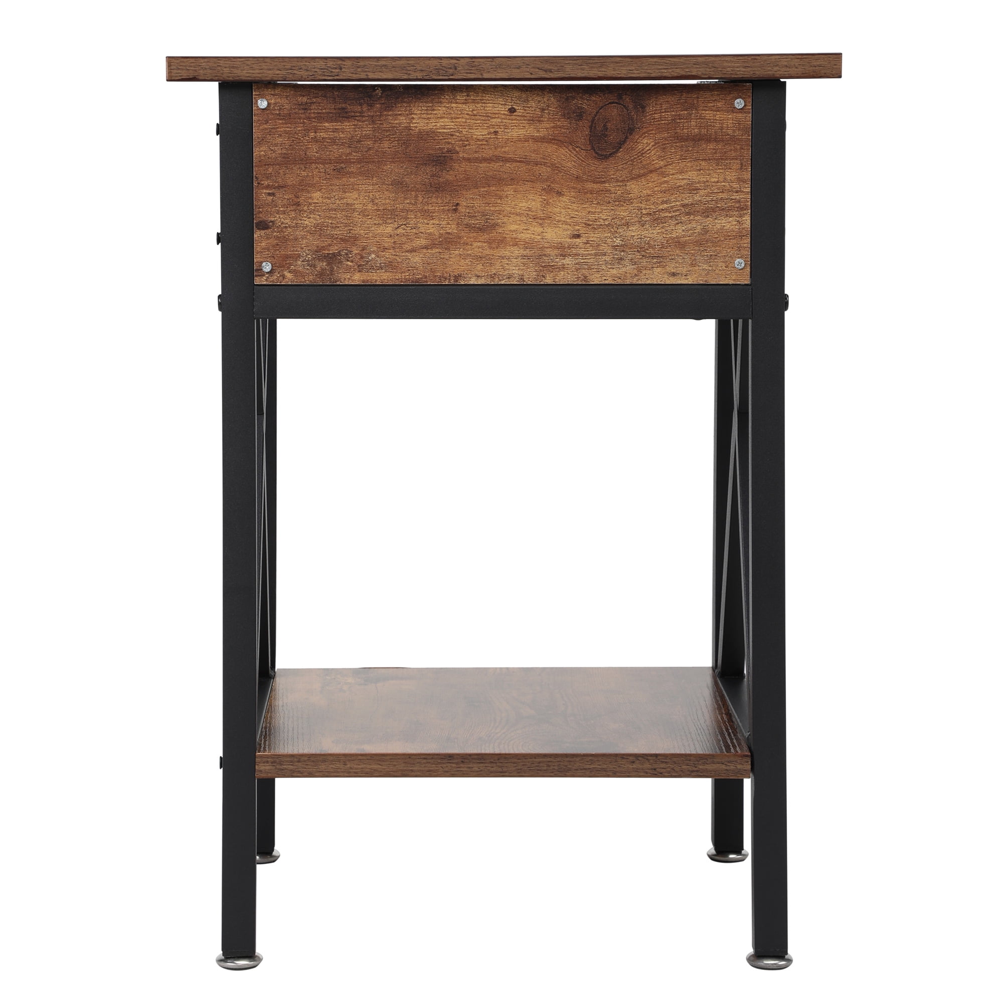 Kepooman Modern Versatile Nightstands, Industrial Set of 2 Bedside Table with Drawer and Storage Shelf, Rustic End Table Side Table Modern Night Stand for Bedroom Living Room Sofa Couch, Brown Kepooman Modern Versatile Nightstands, Industrial Set of 2 Bedside Table with Drawer and Storage Shelf, Rustic End Table Side Table Modern Night Stand for Bedroom Living Room Sofa Couch, Brown